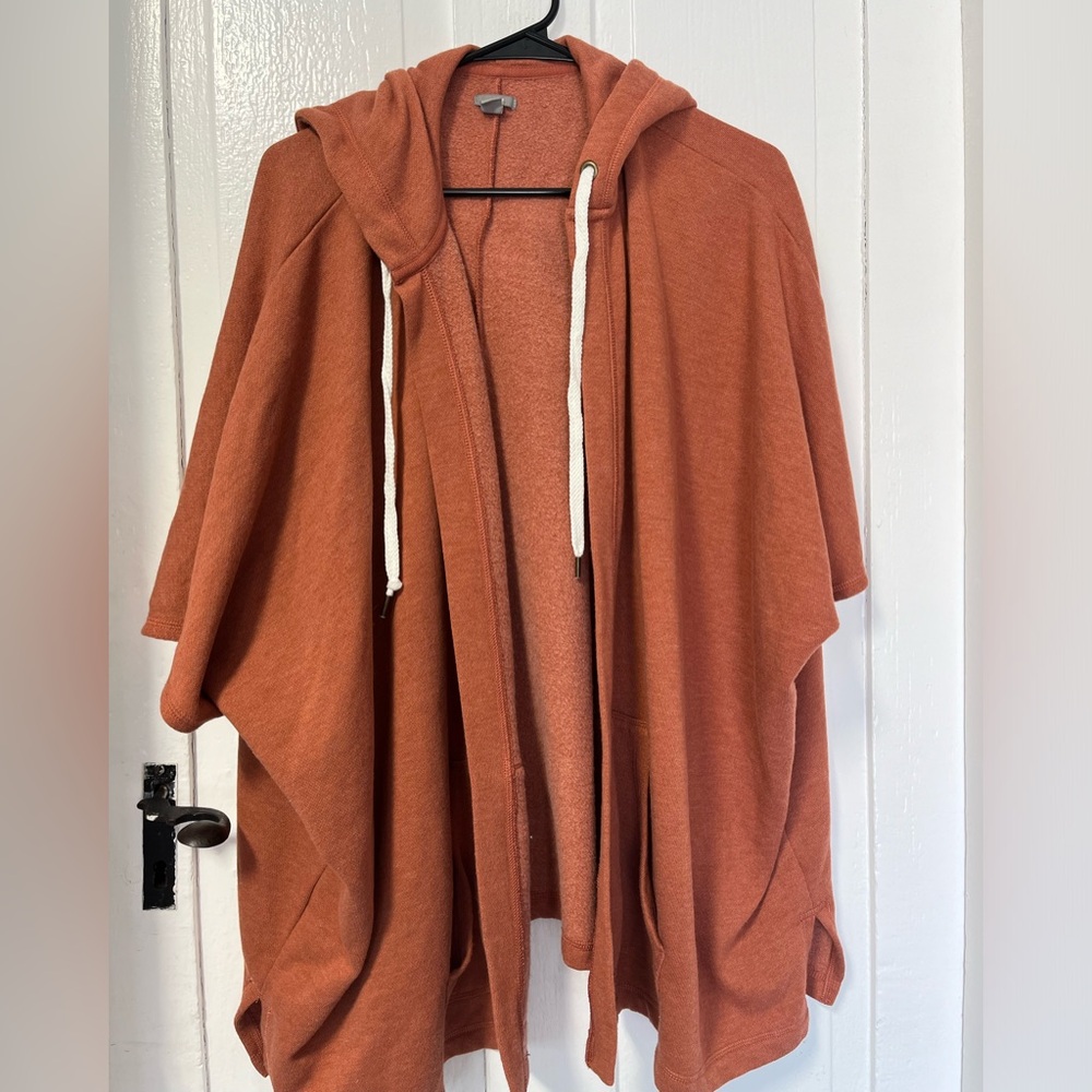Aerie Open Front Oversized hoodie orange  sweatshirt size XS Small